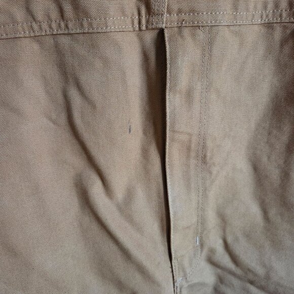Carhartt Canvas Duck Bib Work Overalls Double Knee Size Mens 42x32 R01 BRN Brown - Picture 11 of 11